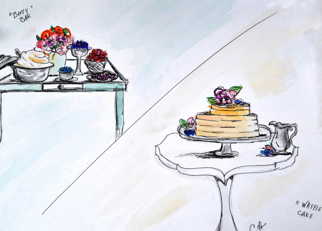 Beach Breakfast Wedding - Watercolor Sketch - C.Curiosity