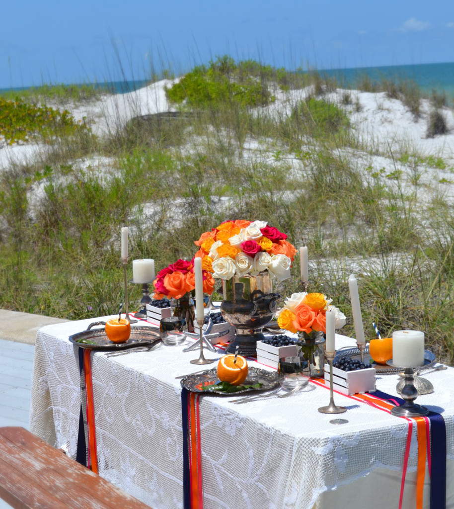 Summertime Wedding Breakfast Table at Caye Pointe Villas