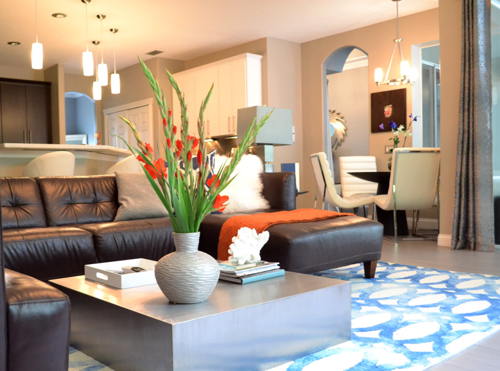 Tampa Bay - Westchase Living Room Design - Custom Rug